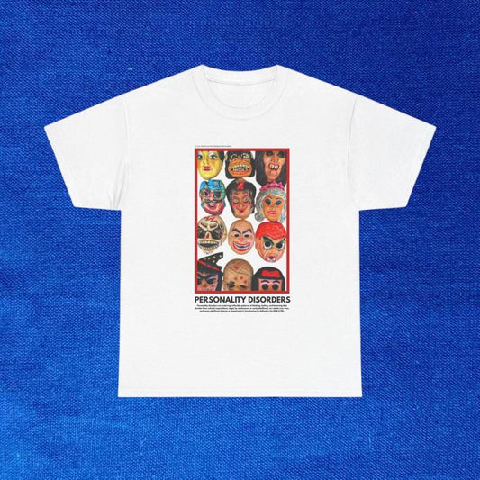 Personality Disorders Graphic T-Shirt White Unisex Psychology Art Mask Tee